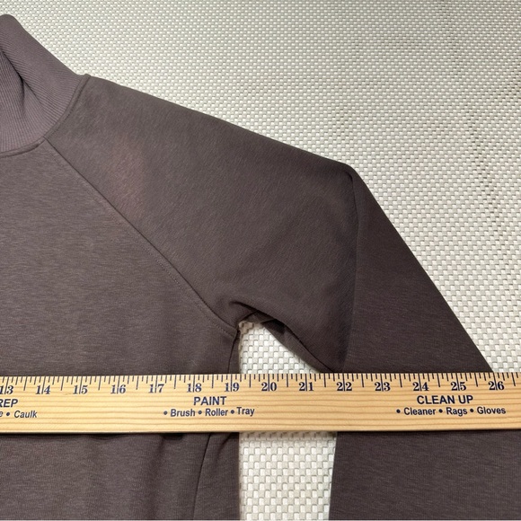 Athleta Cozy Karma Side Zip Cowl Neck Sweatshirt Pullover w/ Pockets - Mocha - Picture 7 of 11